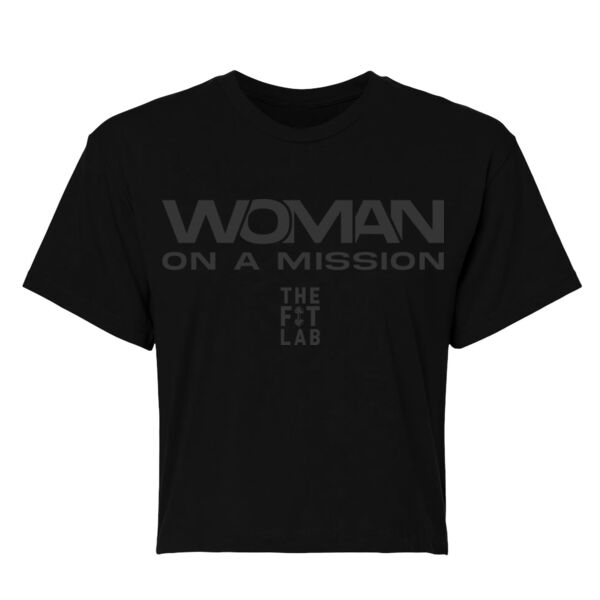 WOMAN ON A MISSION - WOMEN'S CROP T-SHIRT - $MDTKBP$ Thumbnail